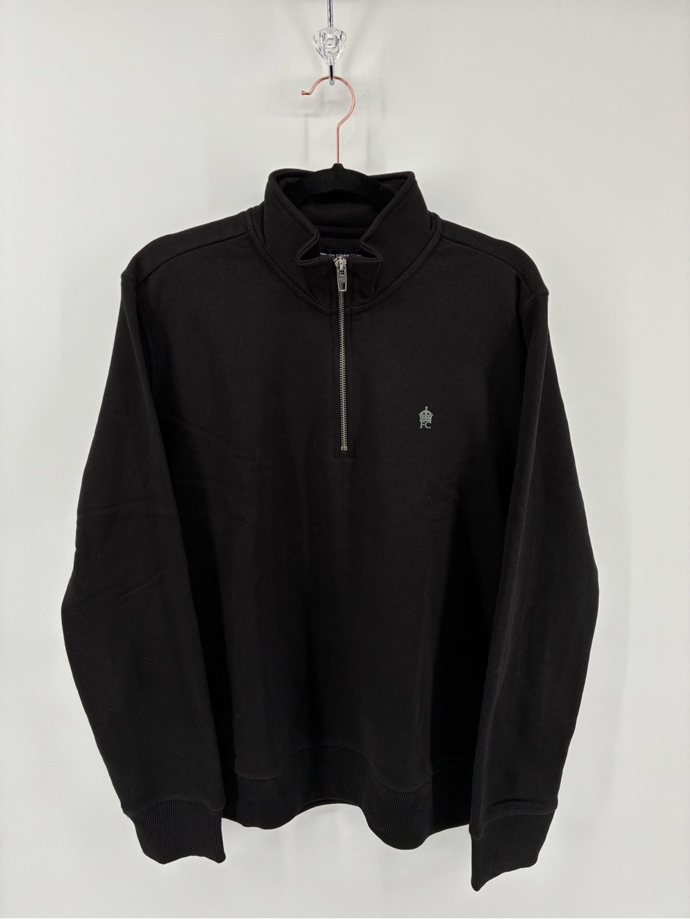 French Connection Pullover Black Half-Zip Sweater
